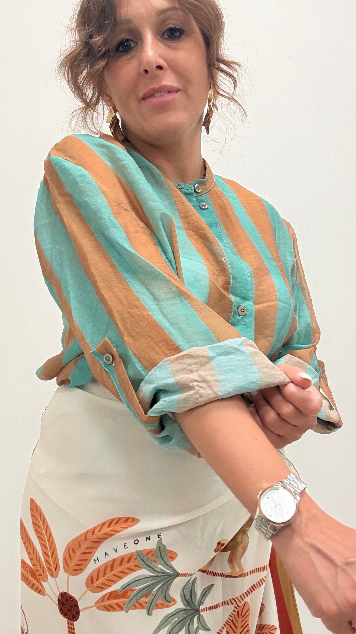 Camicia Riga tiffany e tabacco HaveOne Art.CSV-Q422
