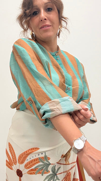 Camicia Riga tiffany e tabacco HaveOne Art.CSV-Q422