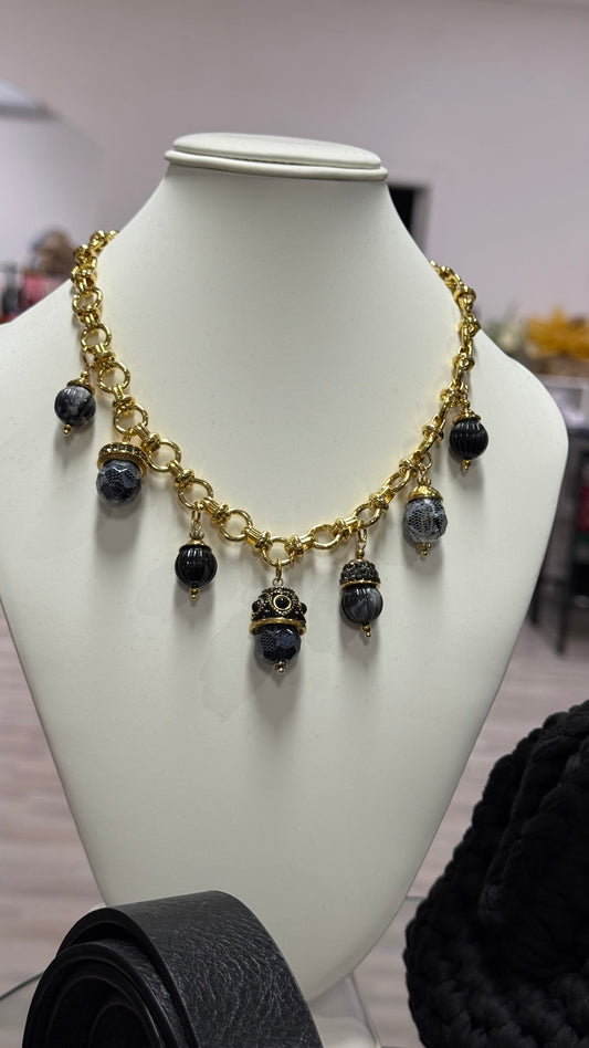 Collana Onice con charms