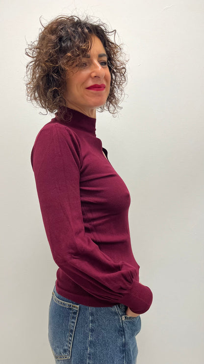 Maglia goccia manica sbuffo bordeaux Susy Mix