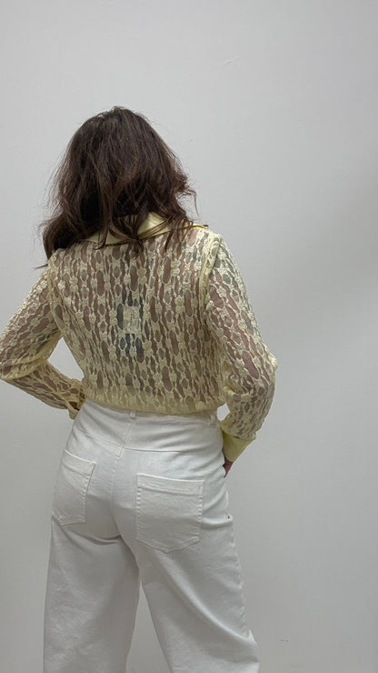 Camicia pizzo e raso Extasy giallo