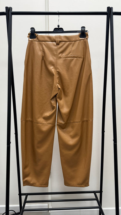 Pantaloni ovetto ecopelle cammello Imperial