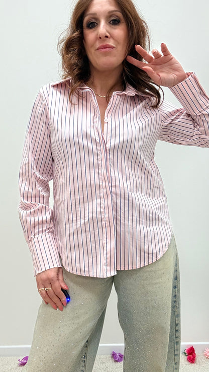 Camicia righe rosa Memoire