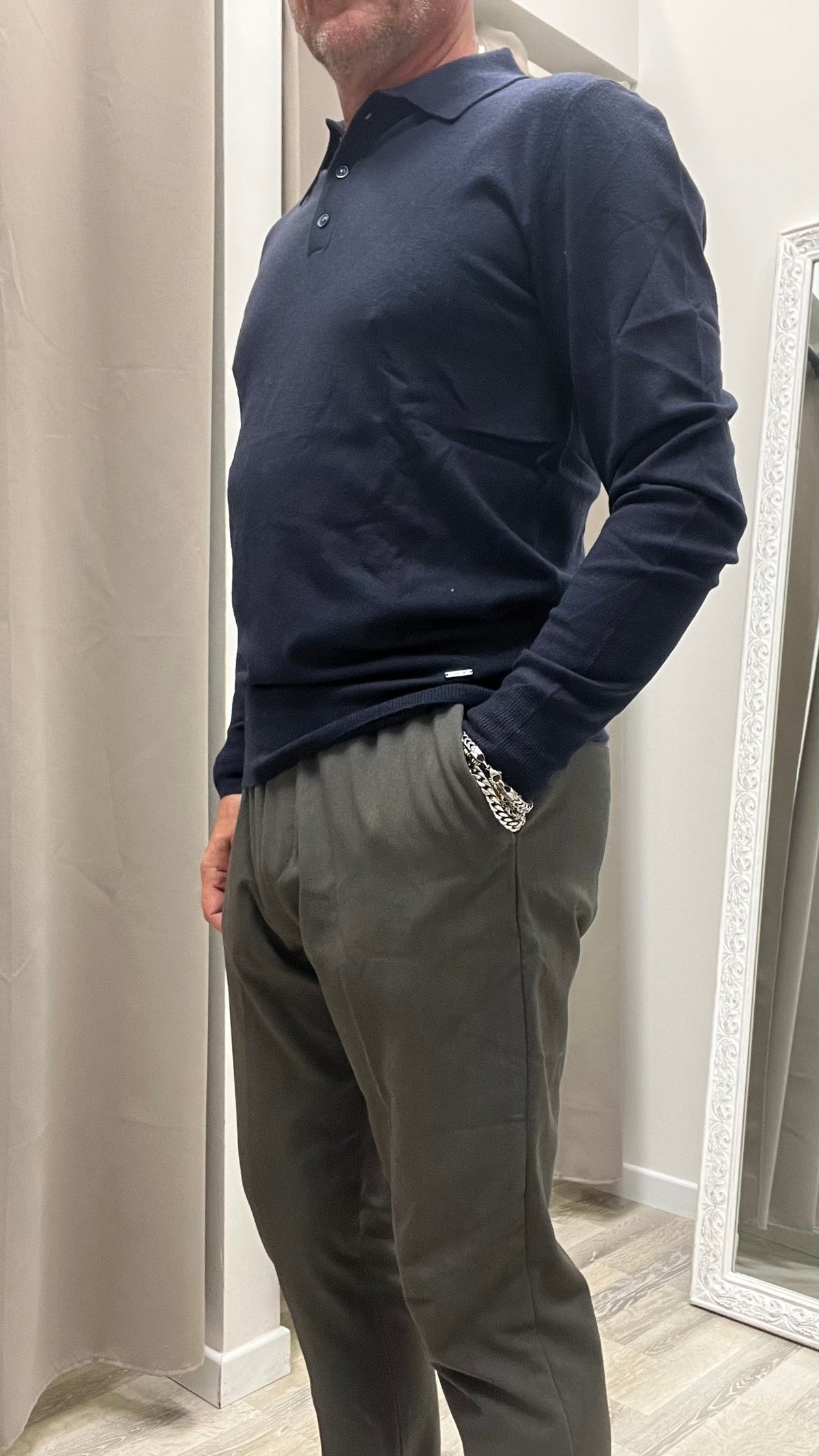 Polo in Lana Rasata Blu Navy Gianni Lupo Art.GL508S