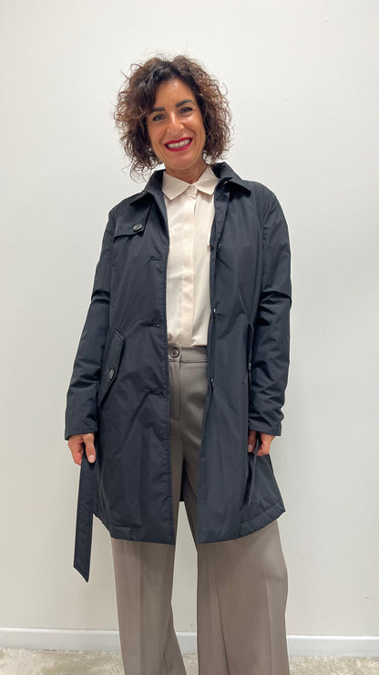 Trench con Collo Pelliccia Removibile Extasy Nero