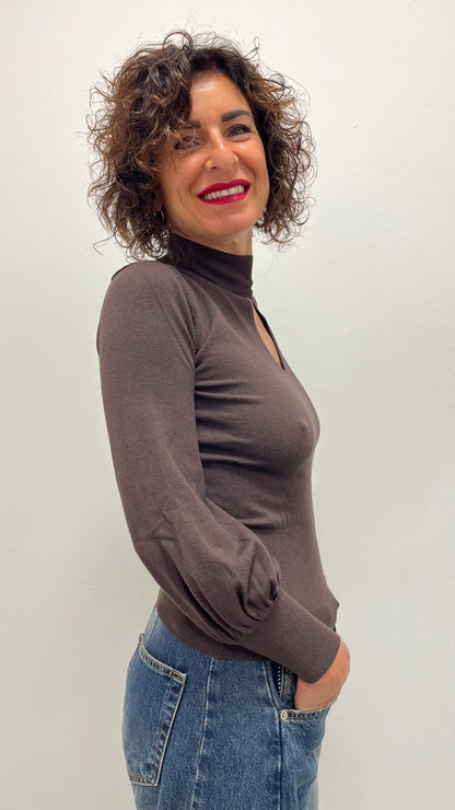 Maglia goccia manica sbuffo moro Susy Mix