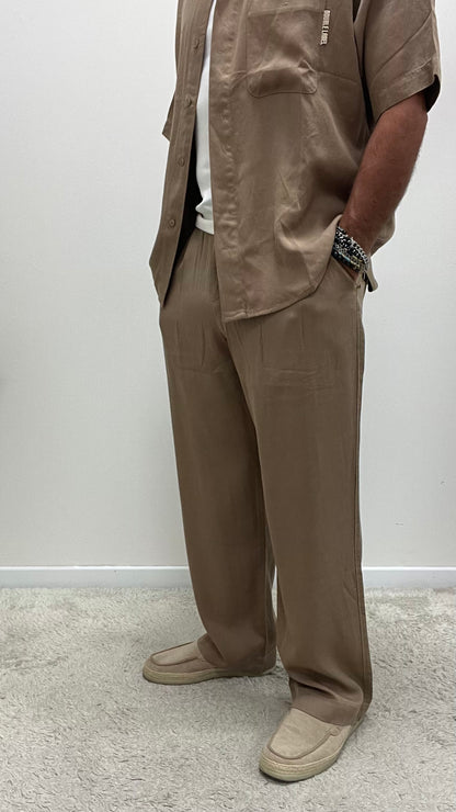 Pantalone Cammello Dritto Double Label