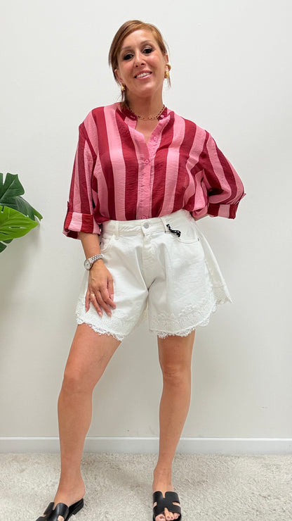 Shorts farfalla con pizzo bianco HaveOne