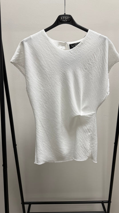 Maglia bianca con ripresa sul fianco Extasy