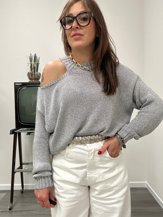 Susy mix maglia cut out Silver