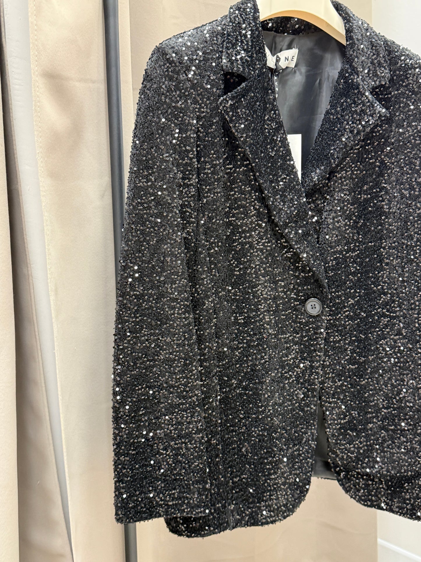 Giacca paillettes velluto sfiancata monopetto Haveone