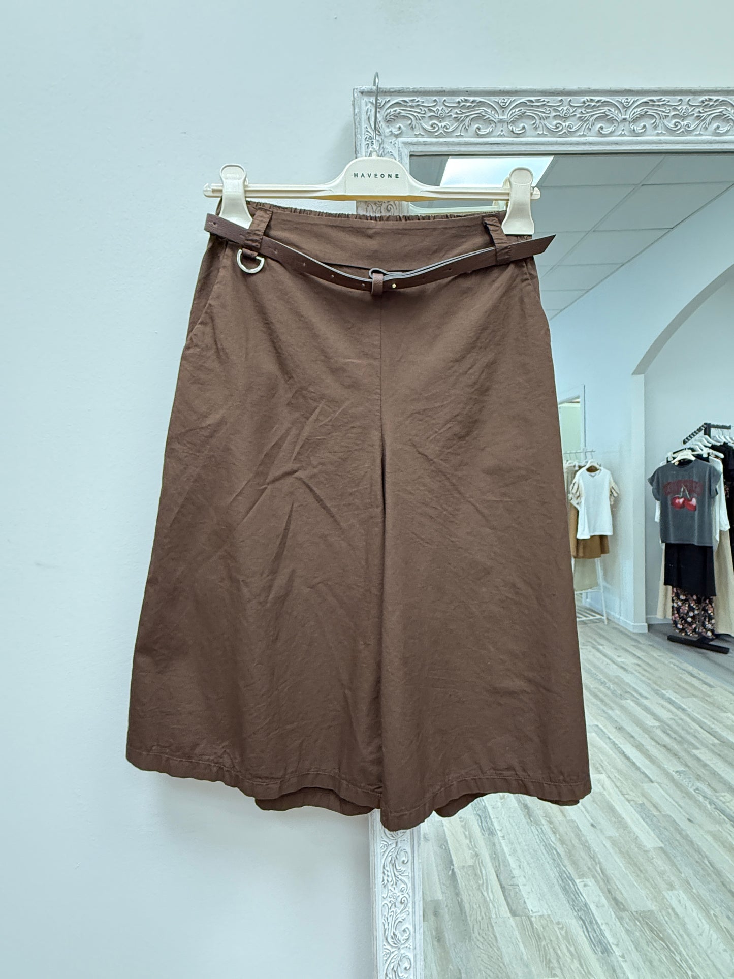 Bermuda cotone con cintura moro Haveone