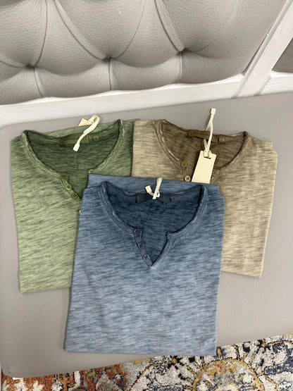 Gianni Lupo T-Shirt Scollo a V Verde