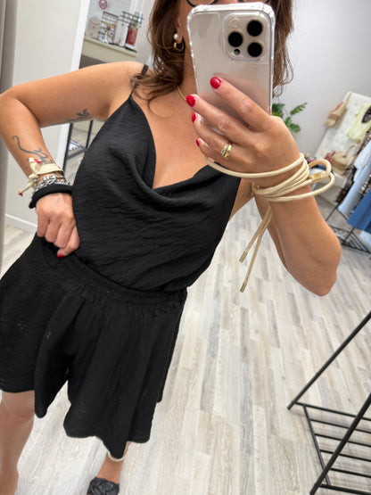 Haveone top in viscosa goffrata nero