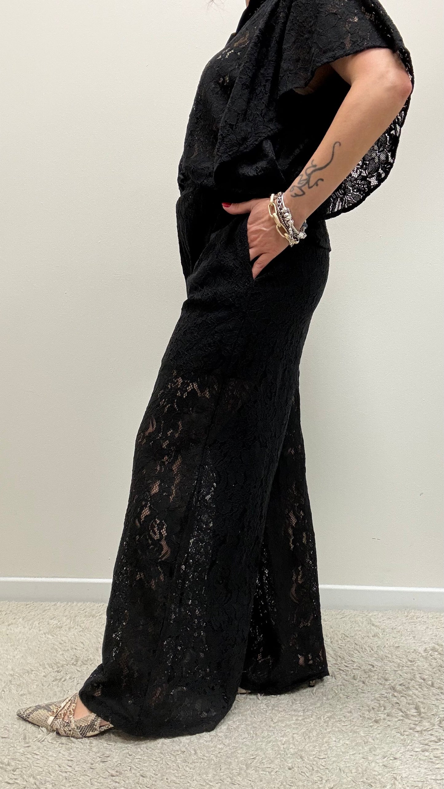 Pantalone Pizzo Nero Susy Mix
