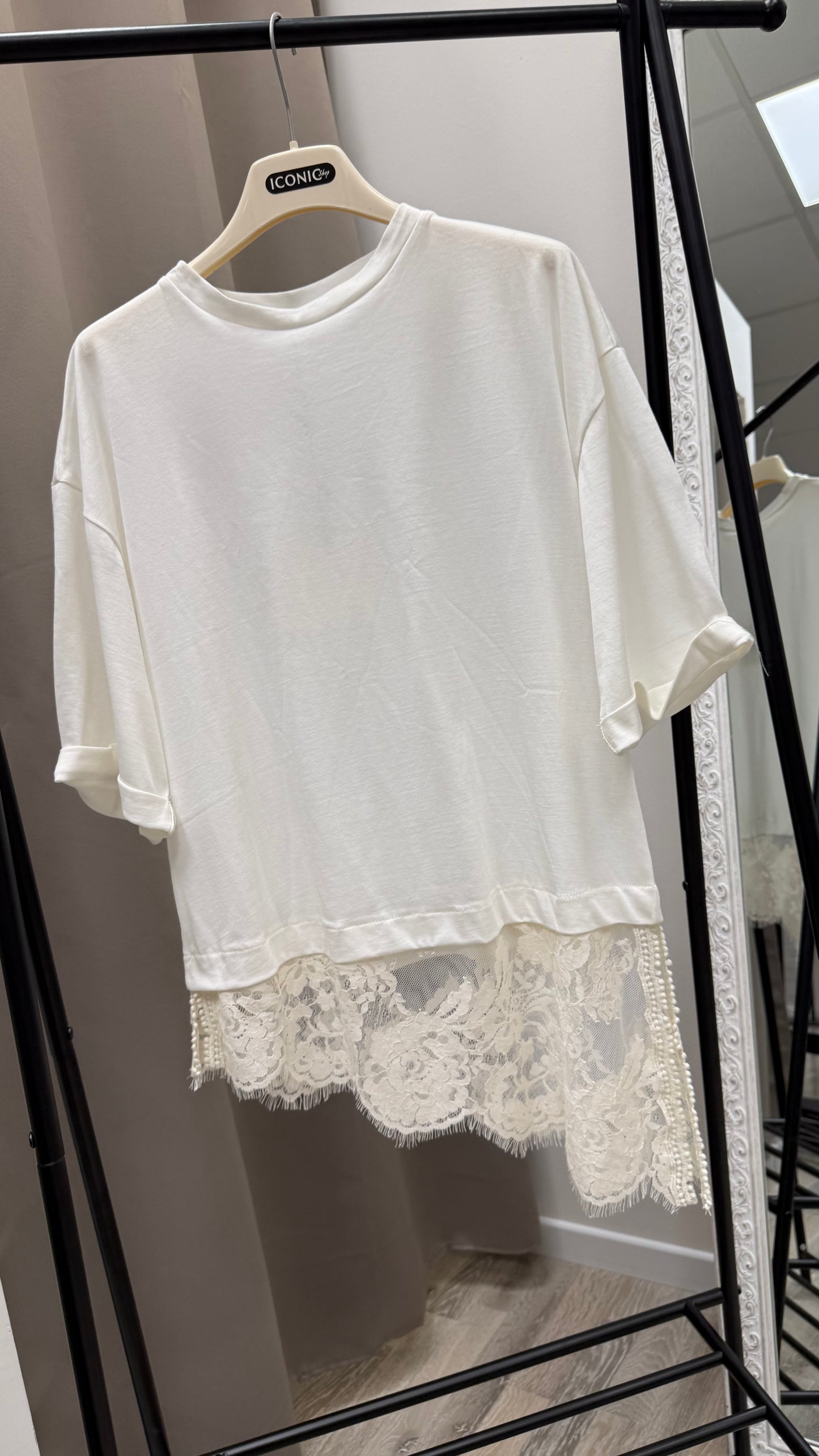 T-shirt con pizzo Tensione In