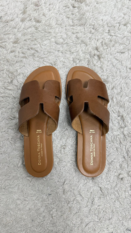 Ciabatta pelle Donna Toscana cuoio