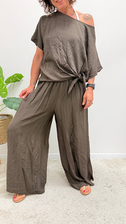 Pantaloni palazzo Extasy moro