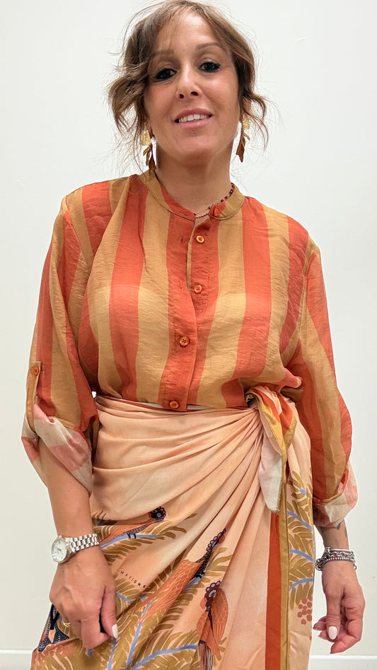 Camicia Riga arancio e tabacco HaveOne Art.CSV-Q422