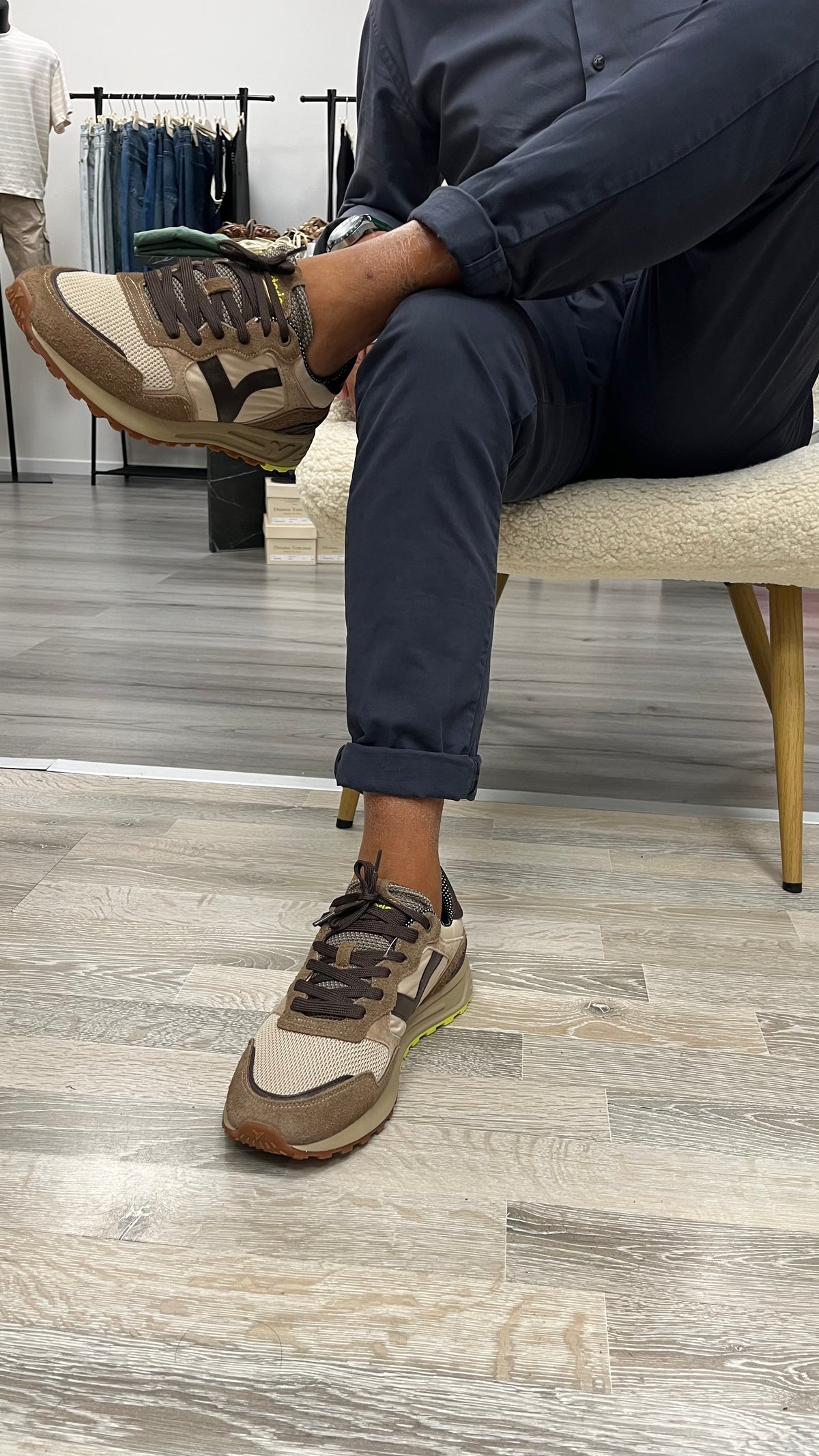 Sneakers Victoria Uomo Moro e Beige
