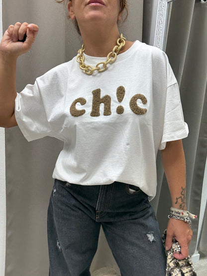 T-shirt Chic Susy Mix Bianco