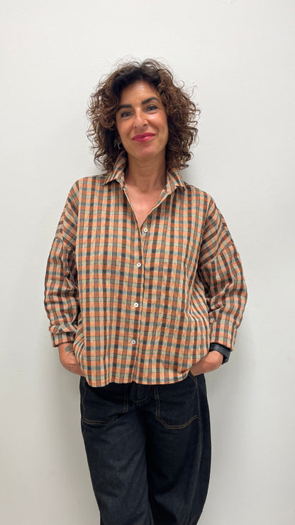 Camicia Over Quadri Coccio HaveOne CNO-R060