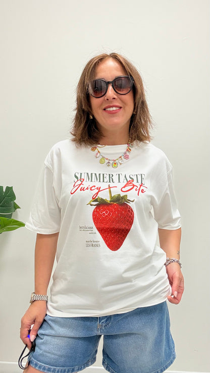 T-Shirt Scatola Stampa Fragola Susy Mix
