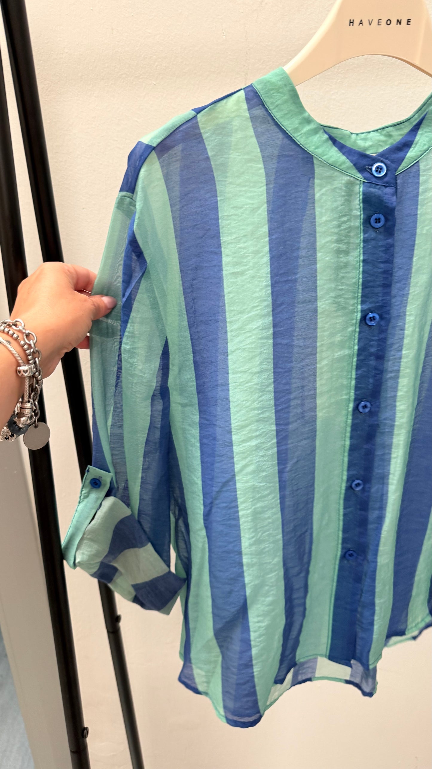 Camicia Riga Blu Royal e tiffany HaveOne Art.CVS-Q422