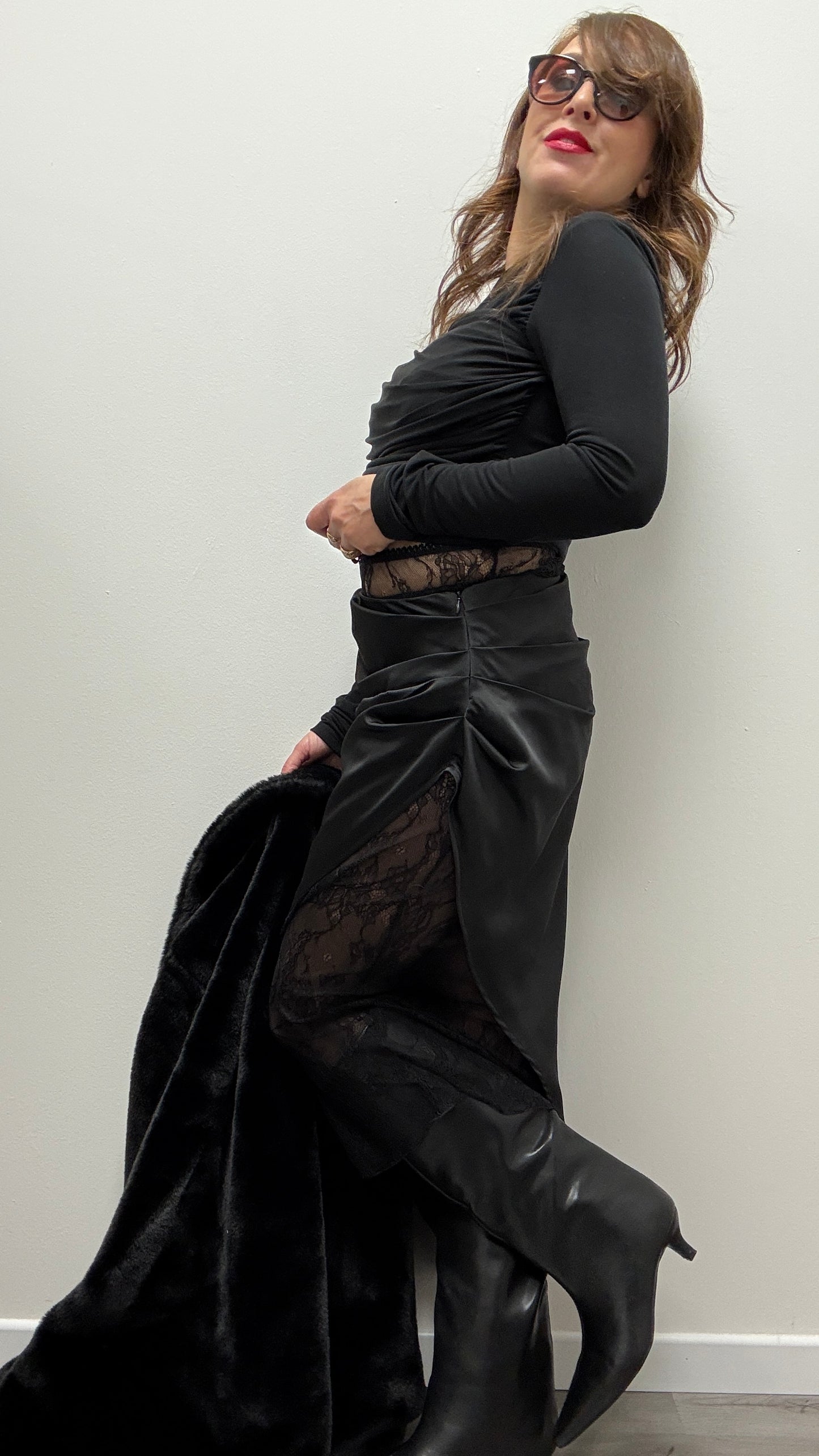 Gonna pizzo e satin Haveone