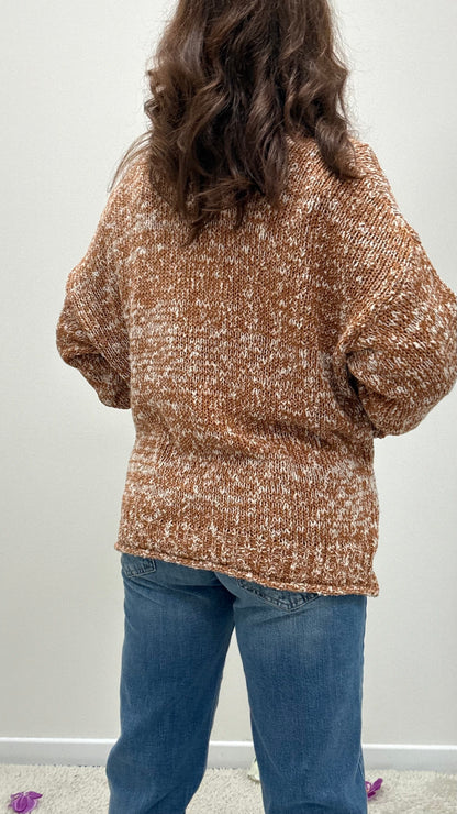 Cardigan Tre Bottoni Melangiato HaveOne Tabacco