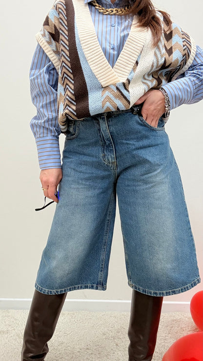 Bermuda jeans lavaggio medio Haveone