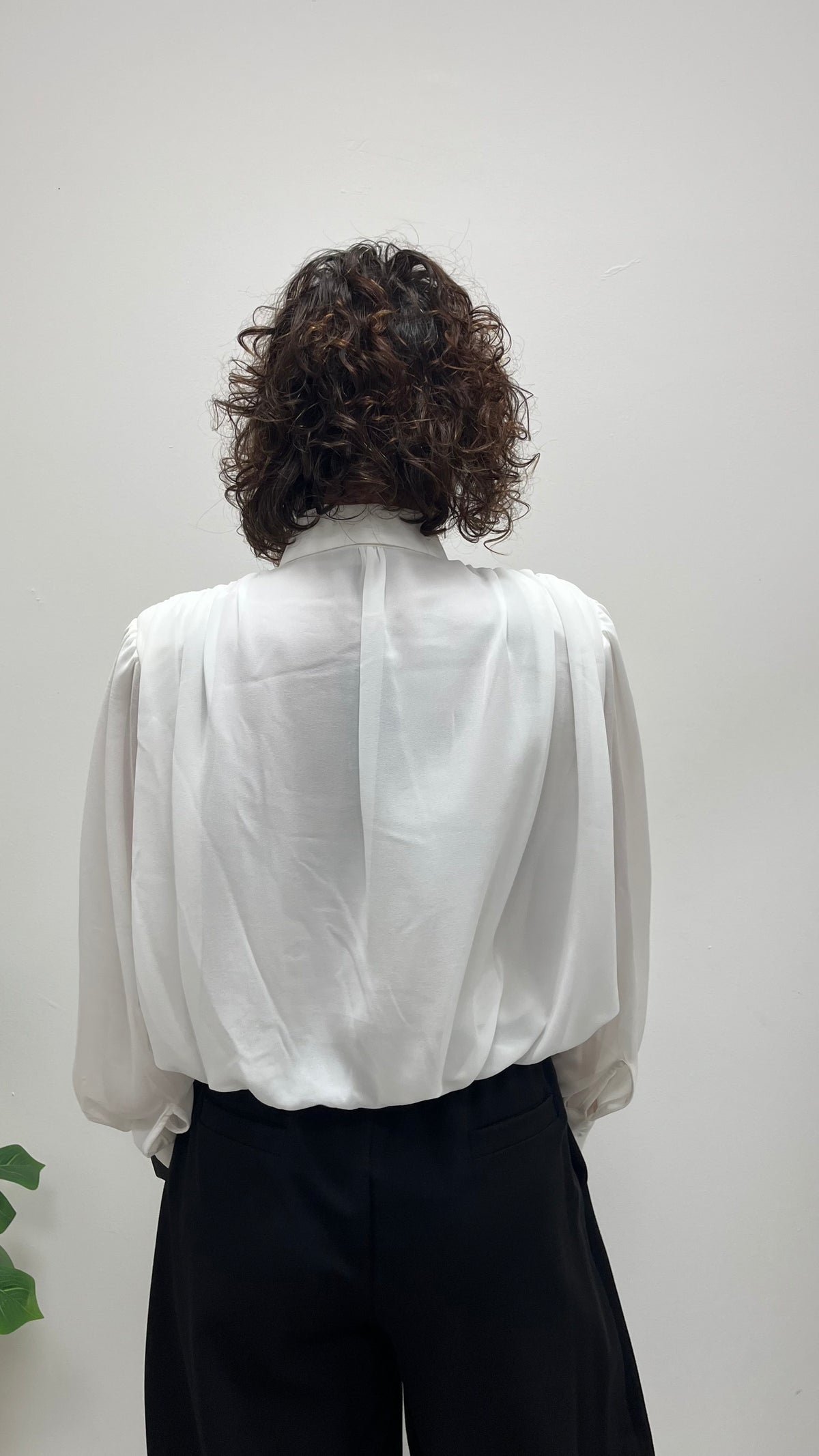 Camicia crop con spalline arricciate Extasy bianco
