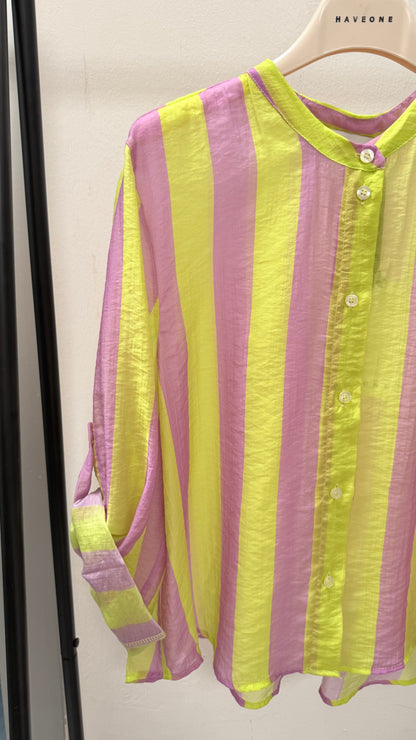 Camicia Riga verde e lilla HaveOne Art.CVS-Q422