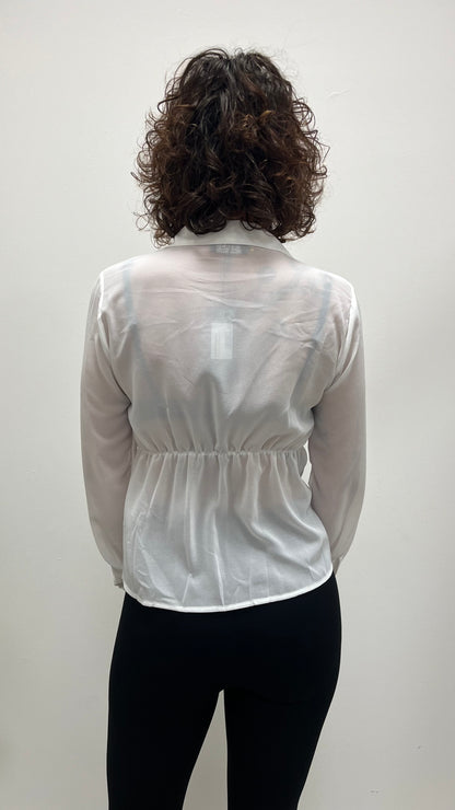 Camicia in georgette con nodo Extasy bianca
