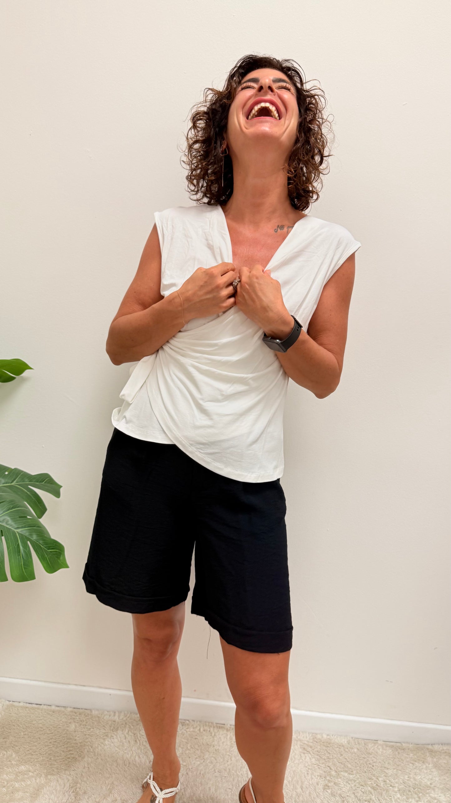 Blusa incrocio con nodo Extasy burro