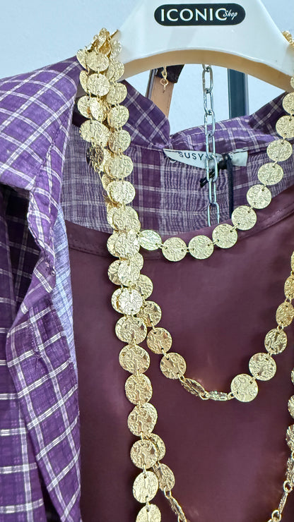 Collana Maya acciaio martellato