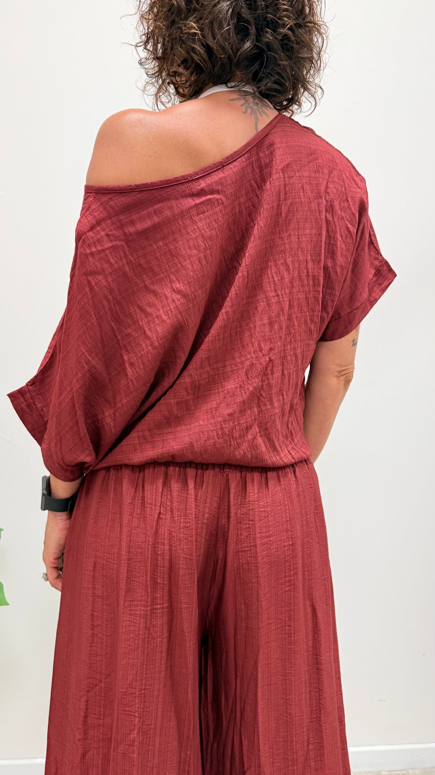 Blusa con nodo Extasy vino