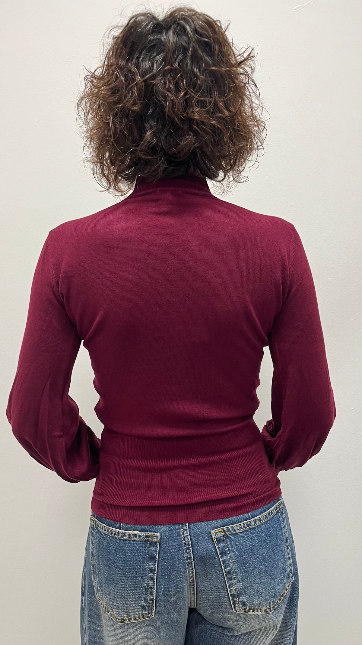 Maglia goccia manica sbuffo bordeaux Susy Mix