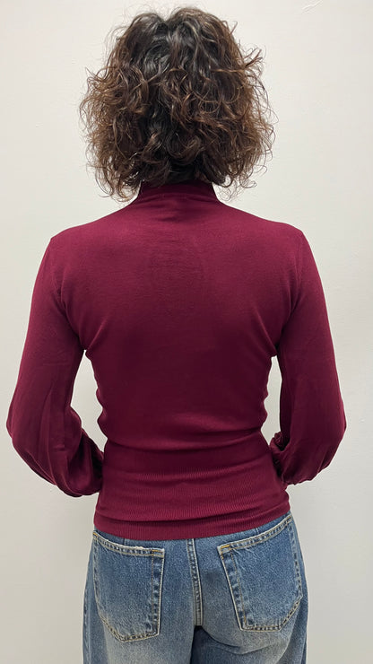 Maglia goccia manica sbuffo bordeaux Susy Mix