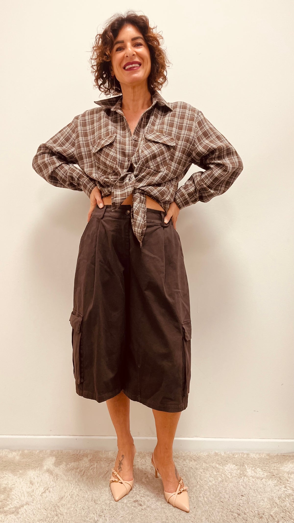 Bermuda cargo donna cioccolato My-d