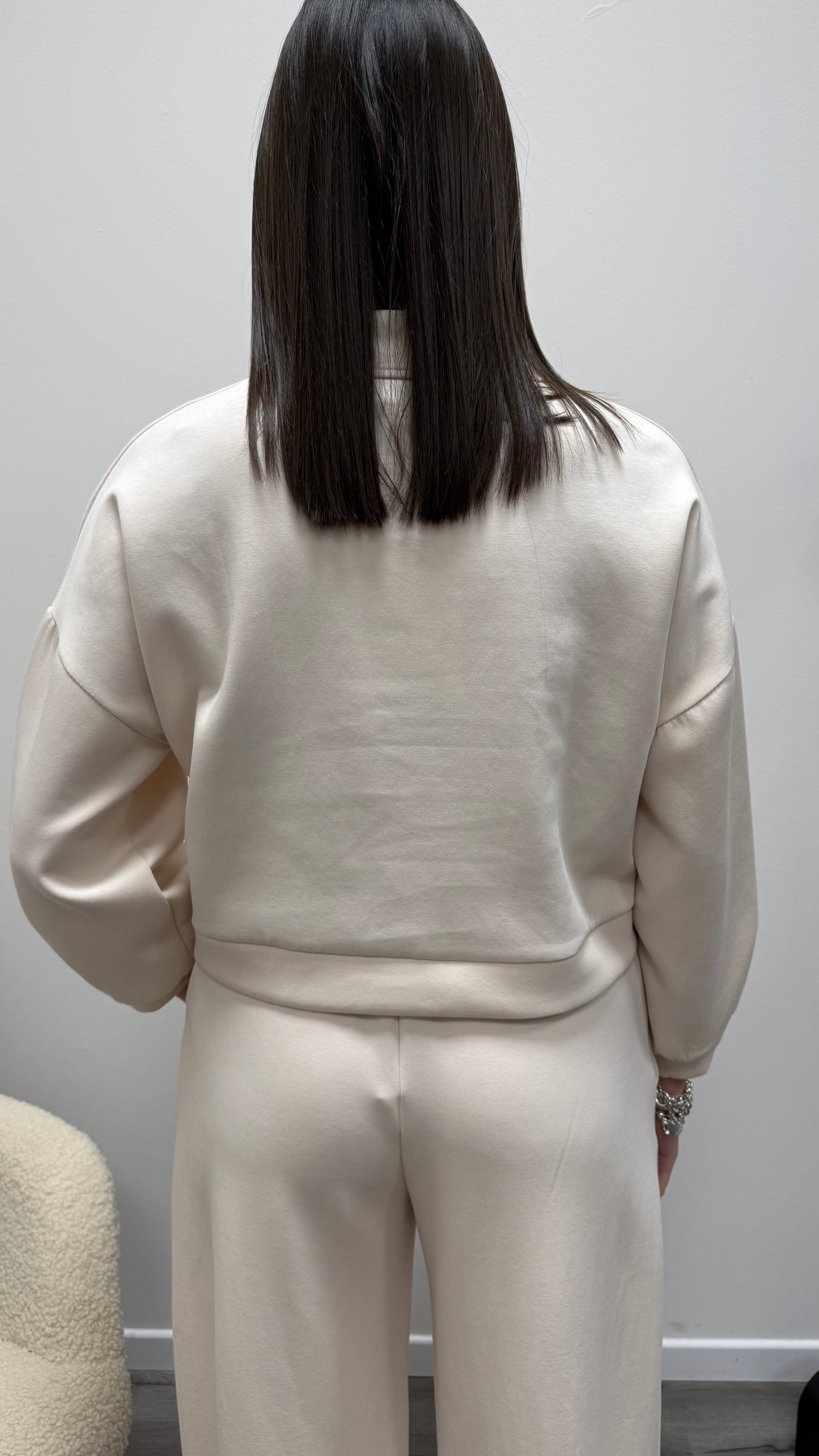 Felpa scuba polo Crop burro Haveone