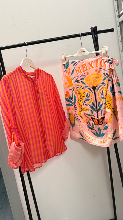Camicia Riga arancio e fucsia HaveOne