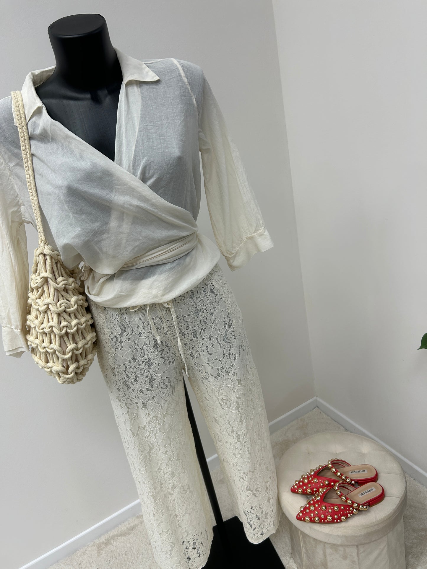 Susy mix camicia incrociata in mussola burro