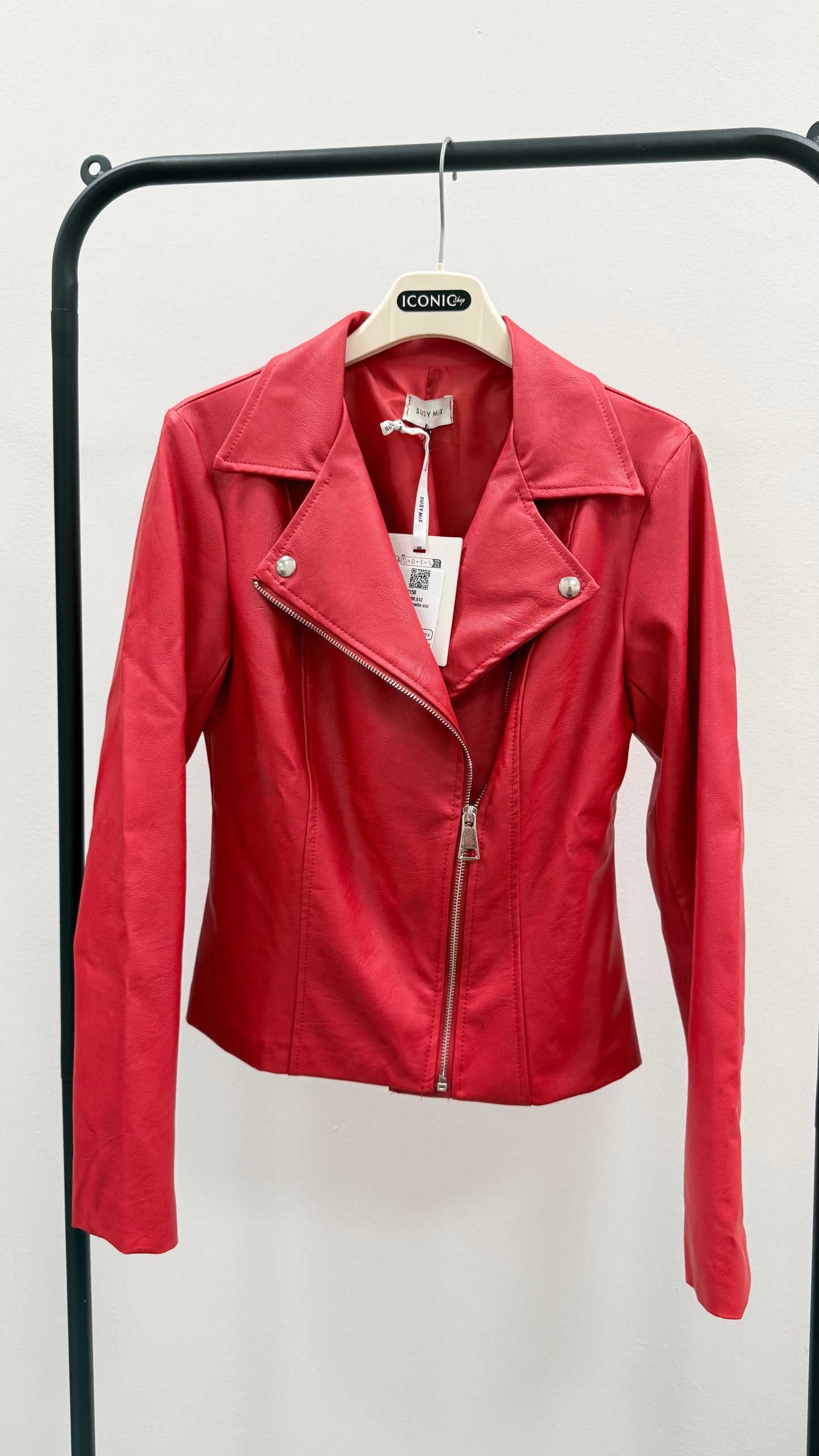 Susy Mix Chiodo Ecopelle Rosso