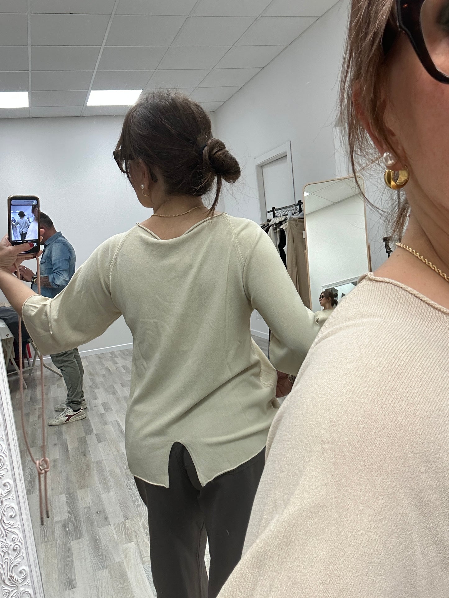 Susy Mix maglia in filo spacco dietro