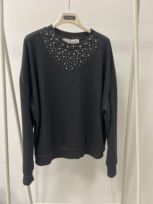 Felpa con Strass Grigia HaveOne