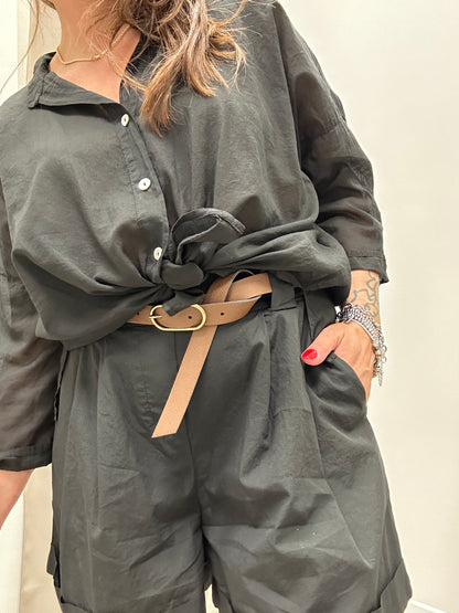 HaveOne Camicia mussola Nera
