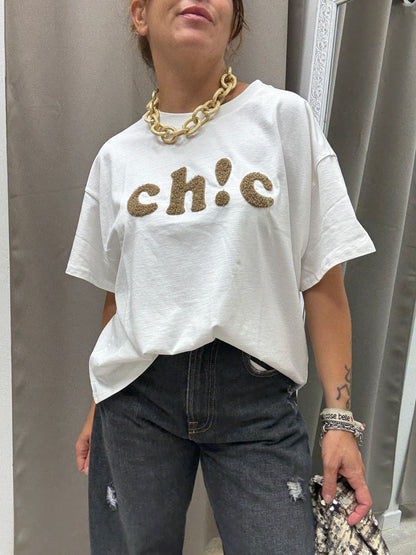T-shirt Chic Susy Mix Bianco