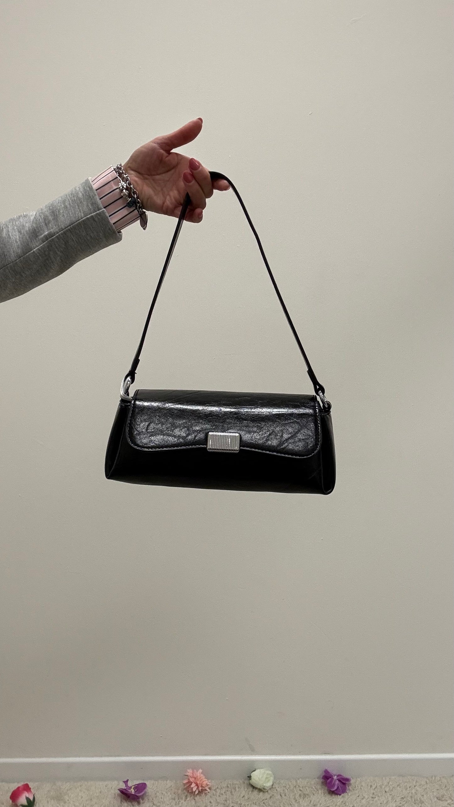 Borsa baguette ecopelle semilucida Memoire