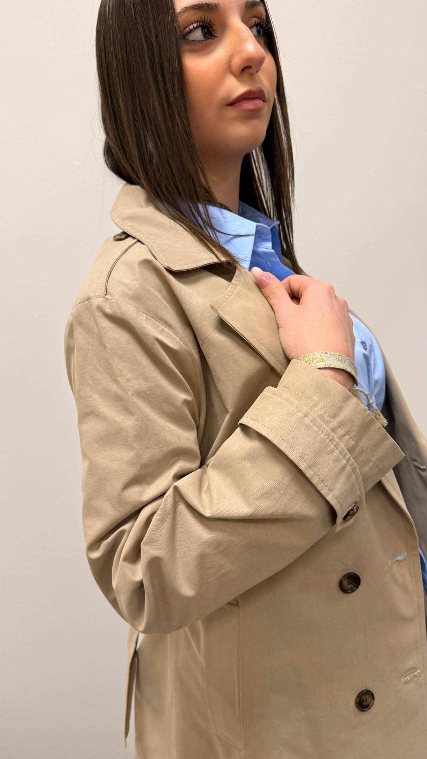 Trench corto classico con cintura Susy Mix